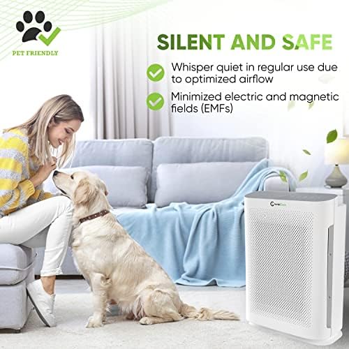 Air Purifier for Home Allergies & Pets | 4-in-1 H13 True HEPA Filter/Ionizer/Carbon + UV Light | Portable Air Purifiers for Large Room & Bedroom Odor Elimination - InvisiClean Aura II - Image 6