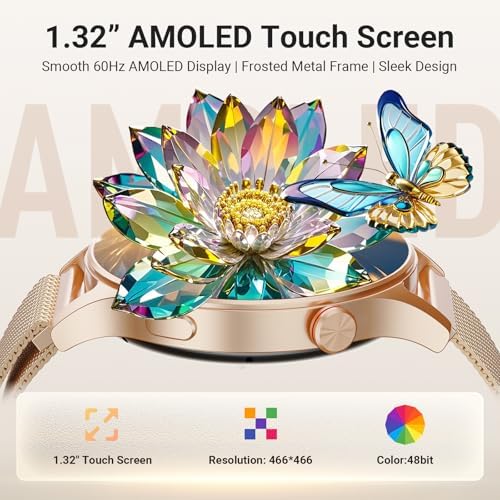 Smart Watch for Women, Compatible with Android Phones iPhone (Bronze) - Image 2
