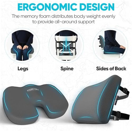 FORTEM Seat Cushion & Lumbar Support for Office Chair, Wheelchair, Car - Image 6