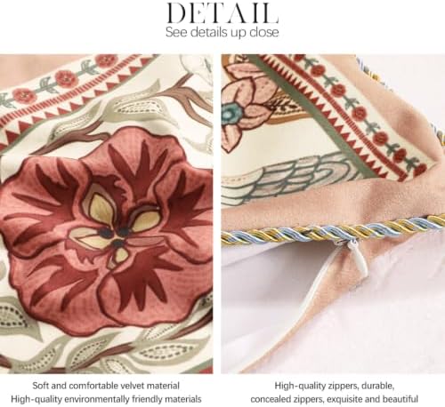 patdrea Vintage Velvet Throw Pillow Cover,Set of 2,12"x20"-Kulom C - Image 5