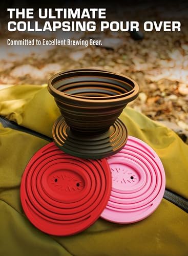 COLETTI Sierra Camping Pour Over Coffee Dripper — Collapsible Pour Over Coffee Dripper — Includes Pack of Paper Filters [Red, Pack of 1] - Image 7