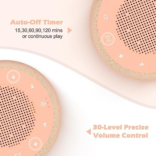 Buffbee Sound Machine & Alarm Clock 2-in-1, Bedroom Sleep Clock, Peach - Image 5