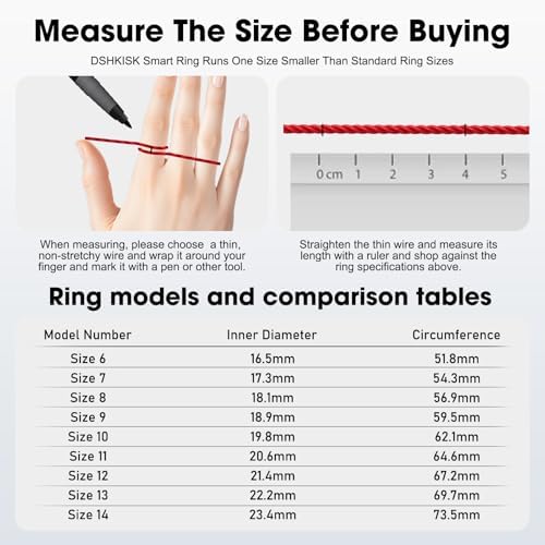 Smart Ring Health Tracker for Women & Men Fitness Tracker Ring White 9# - Image 4