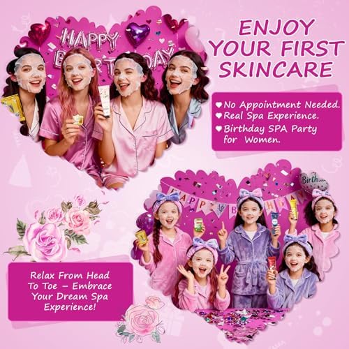 28Pcs spa birthday party supplies,4 Set Spa Party Favors kit with Facial Masks Eye Patches Hand Cream Lip Balm Foot Bath Bombs,Ideal Gift for Sleepovers & Birthdays,Safe for All Skin Types - Image 3