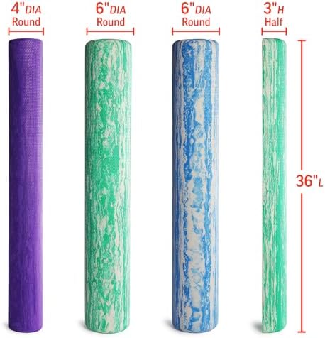 OPTP PRO-ROLLER Standard Density Foam Roller – Round, Blue, 36" x 6" - Image 6