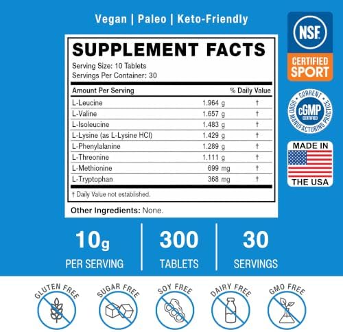 OptimalAmino | Essential Amino Acid Tablets | 300 Count - Image 2