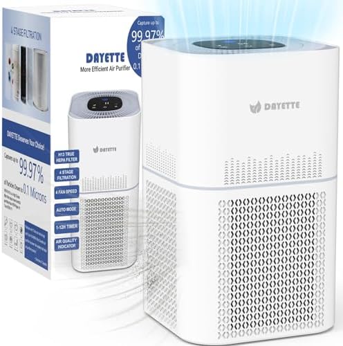 Dayette HEPA Air Purifiers for Home Large Room Up to 2200ft², Air Purifiers for Bedroom with Air Quality Sensor, H13 True HEPA Filter Remove 99.97% of Dust, Allergies, Odor, Pets Dander, Smoke, Pollen by Dayette