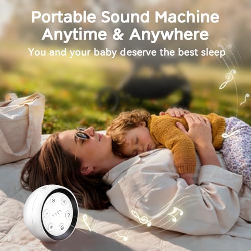 Portable Sound Machine White Noise Machine for Baby Kids Adults Sleeping with 32 Soothing Sounds 32 Volume Levels Brown Noise Machine with 4 Timer Memory Funtion for Travel Office Privacy - Image 6