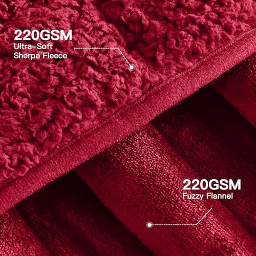 Lofus 15 lbs Weighted Blanket for Adults Twin Size 48" x 72", Burgundy - Image 2