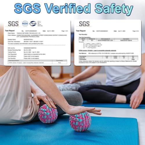 Deep Tissue Massage Ball for Exercise & Recovery - SGS Certification - Targets Back, Shoulder, Legs&Feet - Relieves Muscle Knots, Joint Pain&Tightness, Pressure Point Therapy- Myofascial Release Ball - Image 2