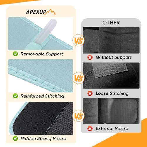 APEXUP Waist Trainer for Women Lower Belly Fat, Men Sweat Band, Stomach Wrap, Waist Trimmer with Removable Lumbar Support - Image 4