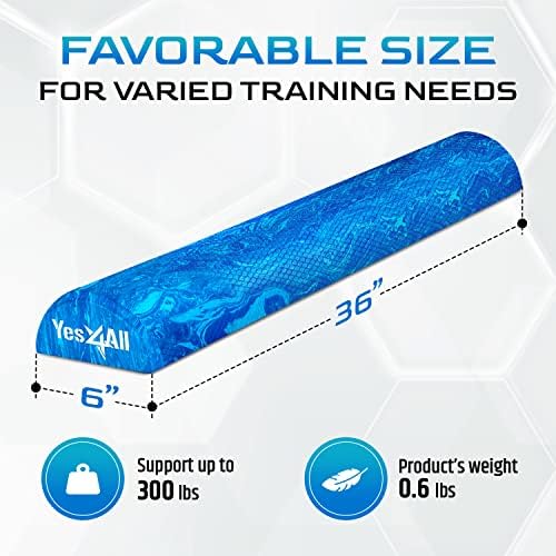 Yes4All EVA Firm Foam Roller for Stretching, Half Yoga Back Roller for Muscle Massage for Pilates, Yoga, Balance & Core Exercises - 12/36 inches - Image 2