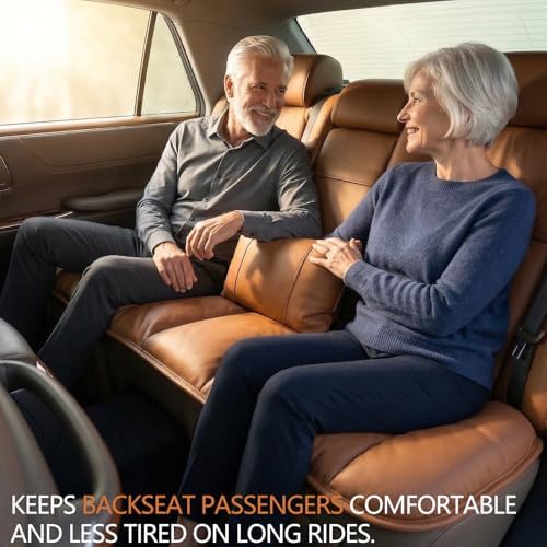 A leather rear seat cushion specially designed for cars - made by hand - can relieve pain in the buttocks, pressure points, and sciatic nerve. | Rear seat cover (Red Flag Brown, Rear Seat Cushion) - Image 2