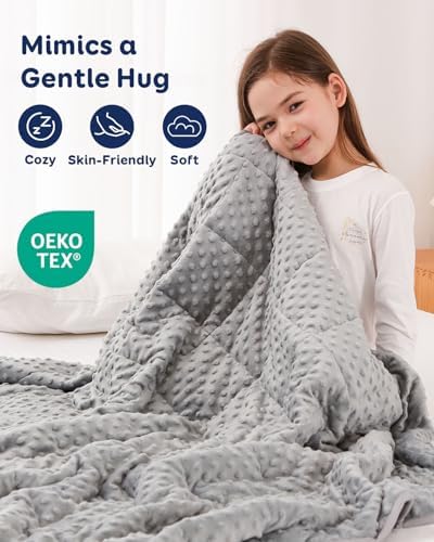 Kivik 7lbs Weighted Blanket, Cooling Soft Minky Dot Heavy Blankets, 41"x60" - Image 3