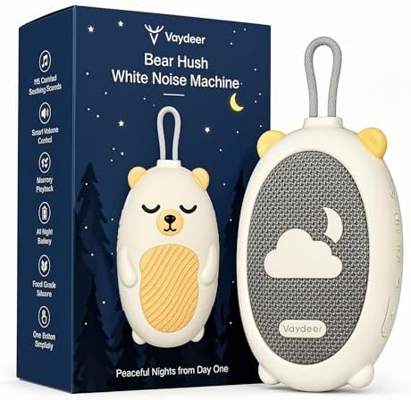 Vaydeer Baby Sound Machine for Sleep, Portable White Noise Machine with 115 Sounds & 4 Growth Stages, Pregnancy to Toddler Sleep Soother for Newborns, Babies & Moms, Gift-Ready Design by Vaydeer