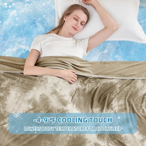 inhand Cooling Blanket Twin(60"x80", Beige) College Dorm Essentials for Girl - Image 2