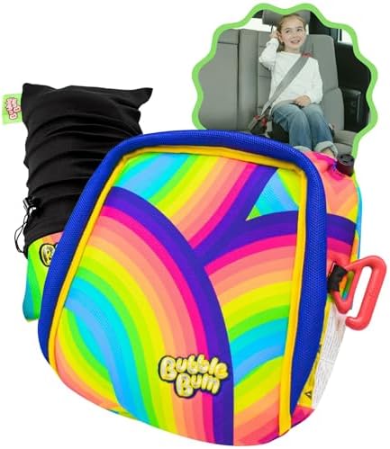 BubbleBum Inflatable Booster Car Seat for Kids, Rainbow by BubbleBum