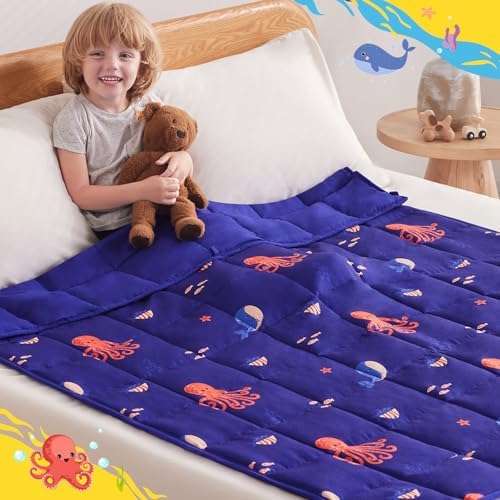 anfie Weighted Blanket(40"x60" 7lbs) Weighted Blanket Cooling Blanket for Resting,Throw Size Breathable Blanket with Premium Glass Bead(Blue Ocean) - Image 3