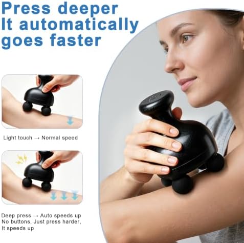 DEITY 4 Heads Handheld Massage Gun Deep Tissue, Electric Body Massager, Percussion Muscle Massager for Easing Shoulder and Back Tension, with Reverse Thrust Function - Image 3