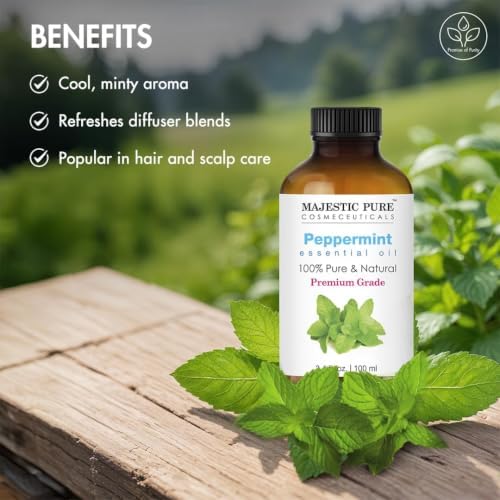 Majestic Pure Peppermint Essential Oil for Diffuser - 3.4 Fl Oz - Image 2