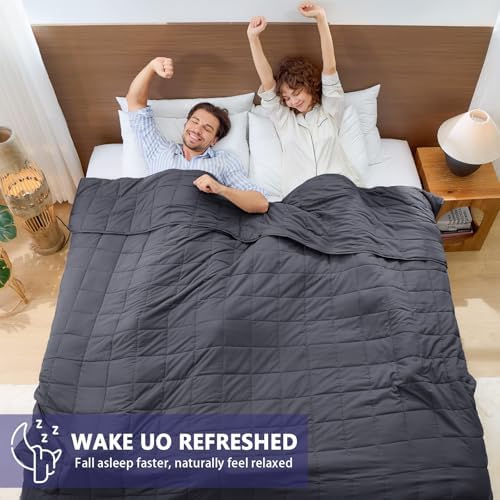 yescool Weighted Blanket for Adults (30 lbs, 88” x 104”, Grey) Cooling Heavy Blanket for Sleeping Perfect for 290-310 lbs, King Size Breathable Blanket with Premium Glass Bead - Image 5