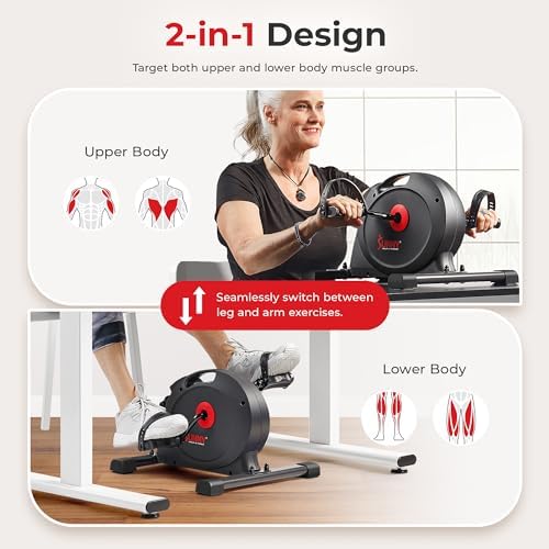 Sunny Health & Fitness Smart Mini Cycle, Under Desk Pedal Arm/Leg Exerciser - Image 2