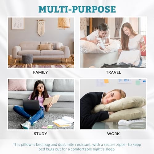 Hahafelt Cooling Cervical Pillowcase (Only Pillowcase) Waterproof Bamboo Neck Pillow Case Ergonomic Pillow Case Cover with Zipper for Side Back Stomach Sleepers(Queen Size,White Green) - Image 7