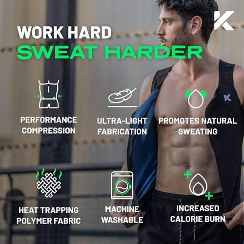 Kewlioo Men's Heat Trapping Zipper Sweat Enhancing Vest - Sauna Suit Shirt Compression Vest Shapewear Top for Gym Exercise - Image 6