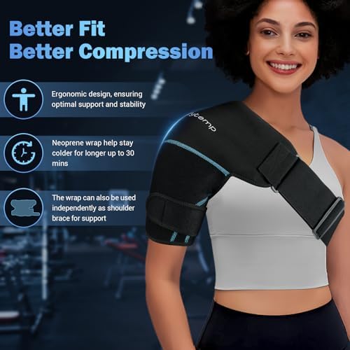 Comfytemp Shoulder Ice Pack Wrap, Rotator Cuff Shoulder Brace Cold Therapy - Image 6