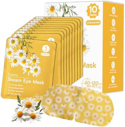 LANNA Heated Steam Eye Mask, Disposable 120 Minutes Chamomile Scent 10 Pcs - Image 2