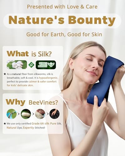 BeeVines Luxury Pure 100% 22 Momme Silk Sleep Mask, 3D Countoured Eye Mask - Image 5