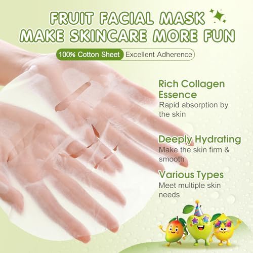 60 Pack Fruit Theme Face Mask for Kids, Bulk Birthday Gifts for Girls - Image 2