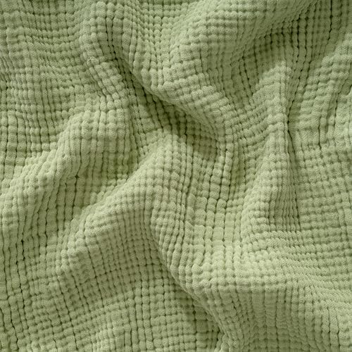 Muslin Blanket - Pure 100% Turkish Cotton Airy Soft Light Versatile Gauze Throw Blanket for Bed, Couch, Sofa (Sage Green, Throw Size (50" x 66" inch)) by RAYMETEKSTIL