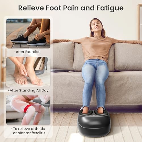 COMFIER Shiatsu Foot Massager with Heat,Feet Massager Machine for Plantar Fasciitis Neuropathy, Gifts for Him/Her, Remote Control,Pause Function,UP to Men Size 13, Foot Massage - Image 3