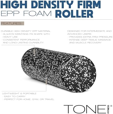 Tone Fitness High Density EPP Foam Exercise Foam Roller for Yoga, Pilates, Stretching, Massage, and Recovery | Multiple Sizes and Colors - Image 3