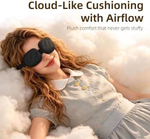 3D Contoured Sleep Mask for Women Men, 100% Blackout, Deep Cups - Image 5