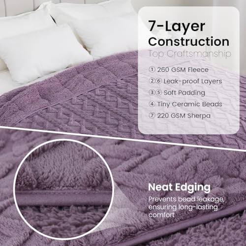 Drewin Weighted Blanket Twin Size for Adults 15lbs,Purple,48 x 72 inches - Image 6