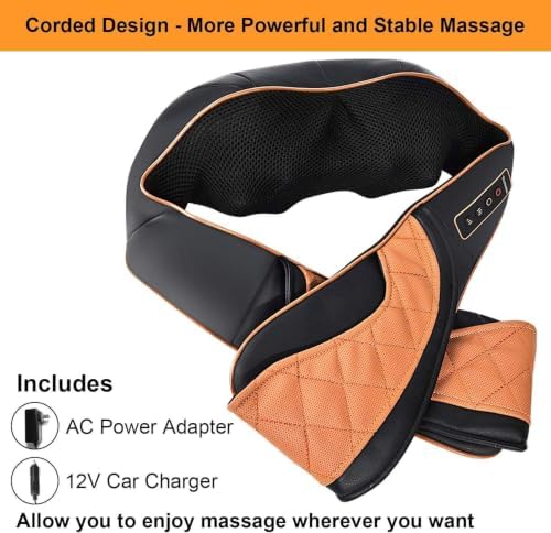 TRIDUCNA Shiatsu Neck Shoulder Back Massager with Heat, Electric Massage Pillow with Deep Tissue Kneading for Lower Back, Calf, Leg Massage - Use at Home, Office, and Car (Black Brown) - Image 3