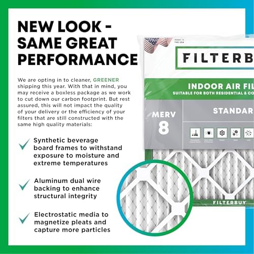 Filterbuy 18x18x2 Air Filter MERV 8 Dust & Allergy Defense (4-Pack) - Image 3