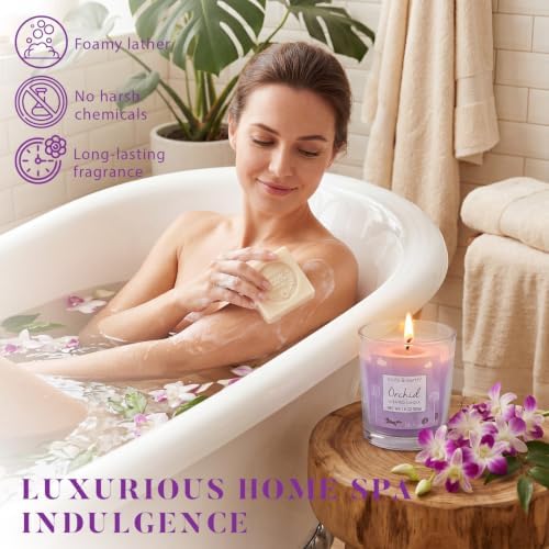 Body & Earth Spa Gifts for Women, 5 Pcs Gifts for Women Orchid Gift Sets, Bath and Body Womens Bath Gifts, Mothers Day Gift - Image 6