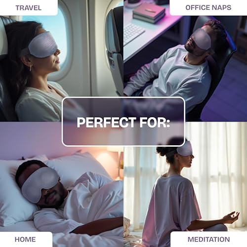 Infinite Aura Sleep Mask – 3D Contoured Eye Mask for Sleeping, Adjustable Strap, Memory Foam, Lightweight & Breathable Blindfold for Travel, Naps, Meditation - Image 3