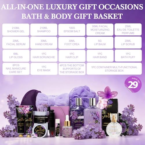 26 Pcs Spa Bath and Body Gift Basket, CHARCOAL SHEA BUTTER Spa Kit Gift Set - Image 2