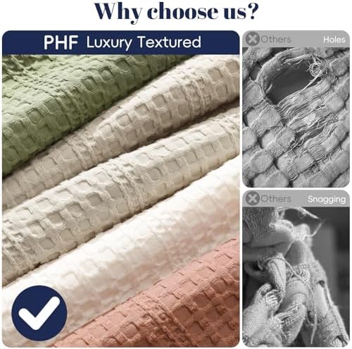 PHF Lightweight Waffle Weave Blanket Twin Size 66"x 90", Soft Woven Summer Blanket for Hot Sleepers - Aesthetic Home Decor for Couch Bed Sofa, Pet Friendly, Olive Green - Image 3