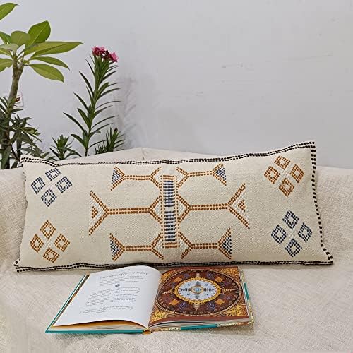Trade Star Sabra Kilim Lumbar Pillow Cover 100% Cotton Fall Decor Pillow Cover Rectangular Shape Highly Durable Indian Textile Art Cushion Cover 14x36 Inches Pillow Case (Pattern - 4) - Image 4