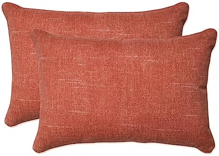 Pillow Perfect Tory Solid Indoor/Outdoor Large Lumbar Pillow Plush Fill, Weather and Fade Resistant, Large Lumbar - 16.5" x 24.5", Orange, 2 Count by PillowPerfect