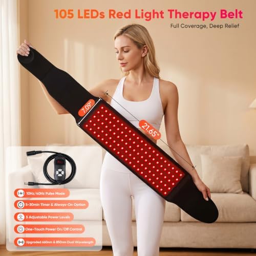 Red Light Therapy Pad, 105LED 660nm 850nm Infrared Light Wrap - Image 3