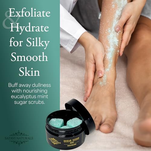 Spa Gift Set for Women – Eucalyptus Mint Aromatherapy Shower Steamers, Sugar Scrub, 24K Gold Eye Masks & Steam Eye Mask | Self Care & Relaxation Gift Box for Stress Relief at Home - Image 3