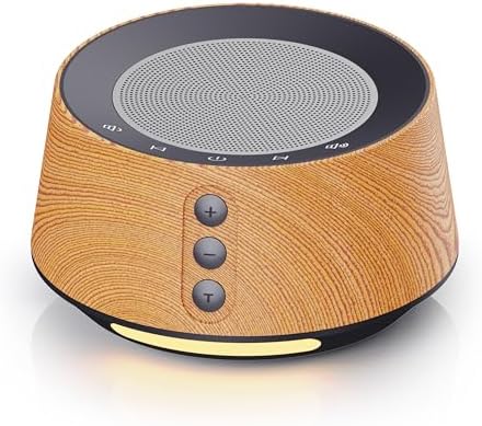 White Noise Machine with Night Light – 20 Soothing Sounds, 10 Color Lights, 5 Timer Settings & Memory Function, Portable Sleep Sound Machine for Baby Nursery, Kids & Adults, Zebra Wood by BGOVERSSWhiteNoiseMachine