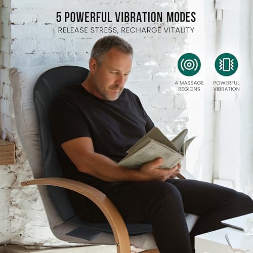 Snailax Vibration Back Massager with Heat, 8 Motors Massage Chair Pad - Image 3