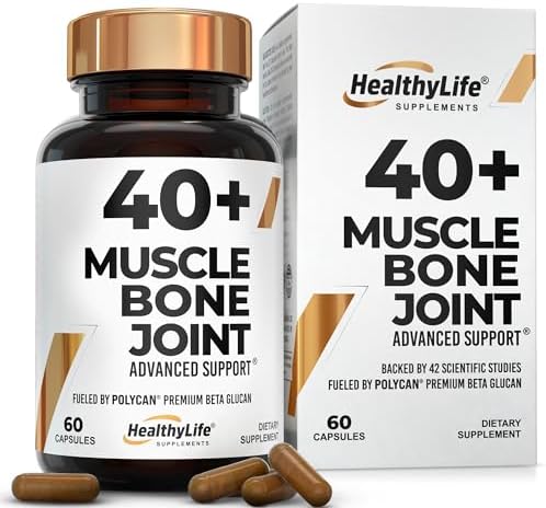40+ Muscle Bone Joint Support | Clinically Studied Polycan® Postbiotic | Supports Gut Health, Muscle Preservation, Strength & Joint Mobility After 40 | 60 Capsules by HealthyLifeSupplements